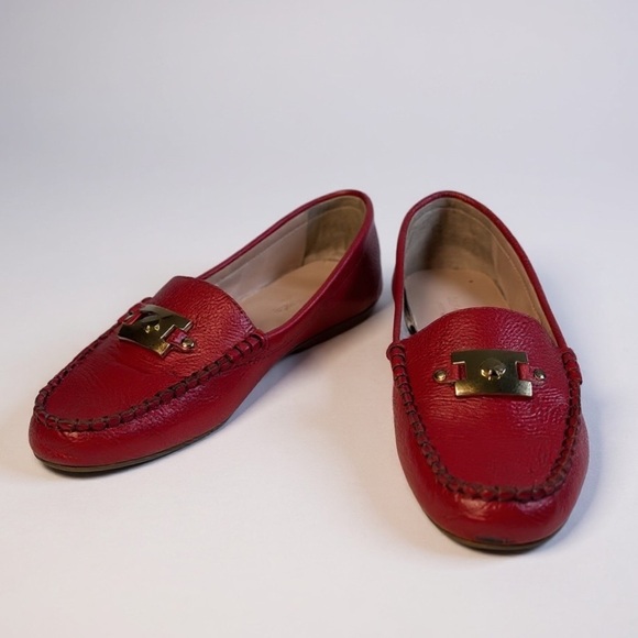 Kate Spade Carmen Red Leather Loafers - Picture 1 of 12
